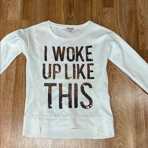 Juicy Couture White Sweater with Sequin Text